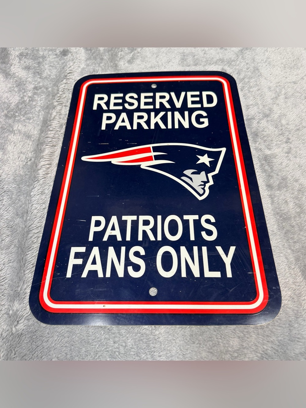 NFL Patriots Reserved Parking Sign - Navy, Red & White